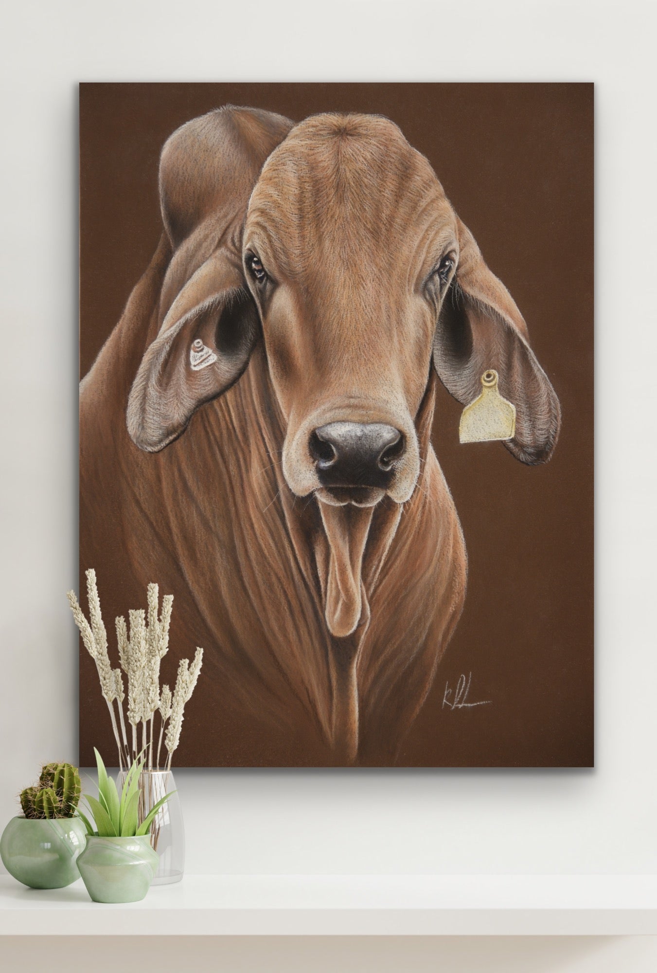 The stare down stretched canvas print