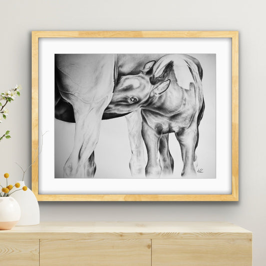 Mothers milk original artwork shown framed