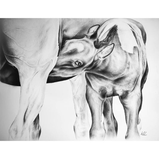 Mothers milk original artwork shown unframed