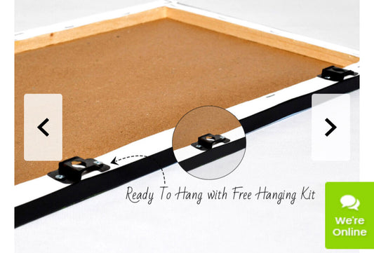 back of stretched canvas frame showing the hanging kit