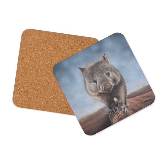 Wally wombat Cork-back coaster