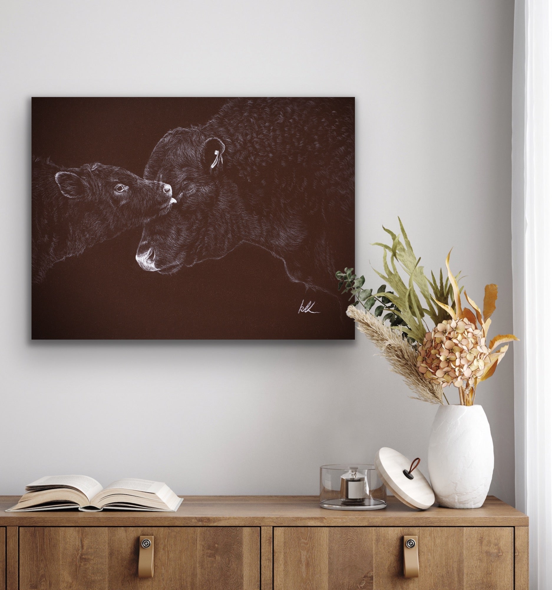 daddy's boy stretched canvas print on wall