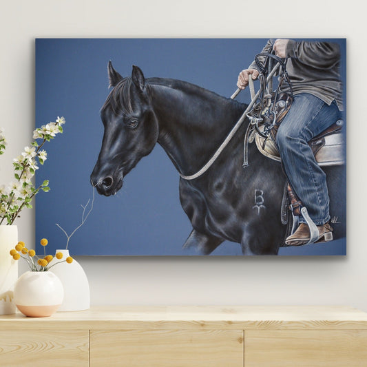 ducati acres stretched canvas print hanging on wall