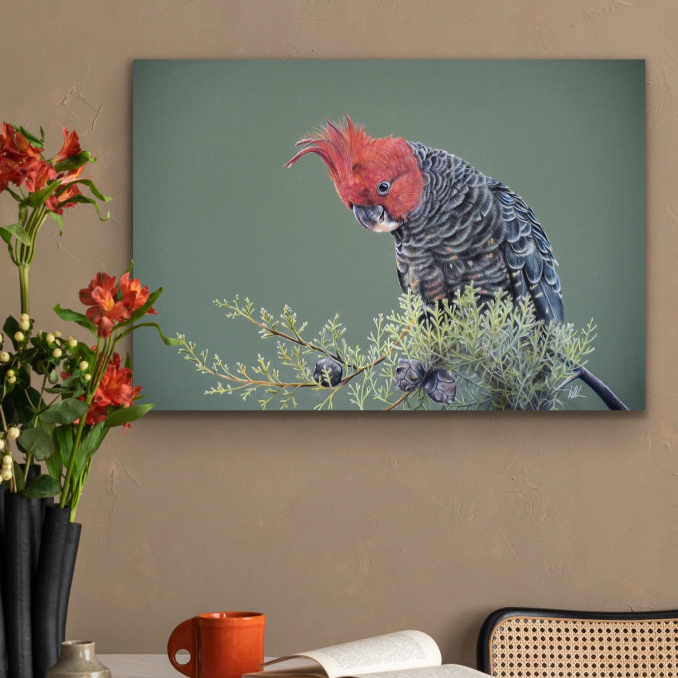 gang gang artwork canvas print hanging on wall