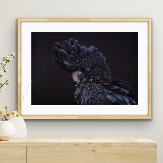 red tailed beauty original artwork shown framed