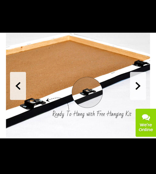 stretched print frame showing ready to hang kit