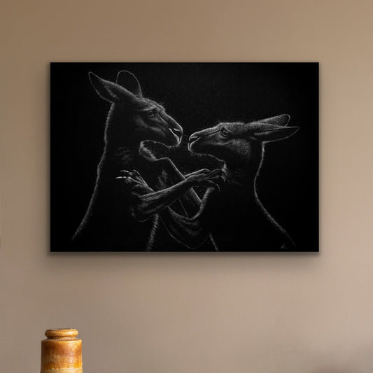 the lads stretched canvas print hanging on wall