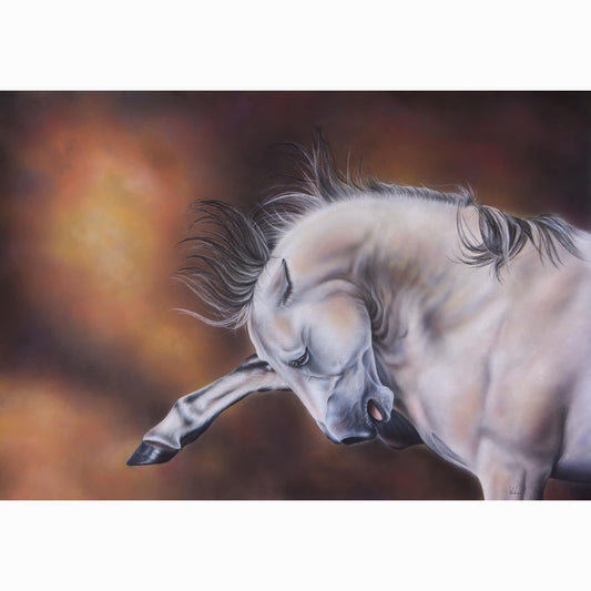 horse realism artwork in pastel