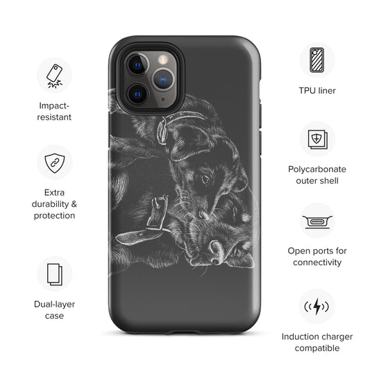 phone case with cattle dog and pup fine art print