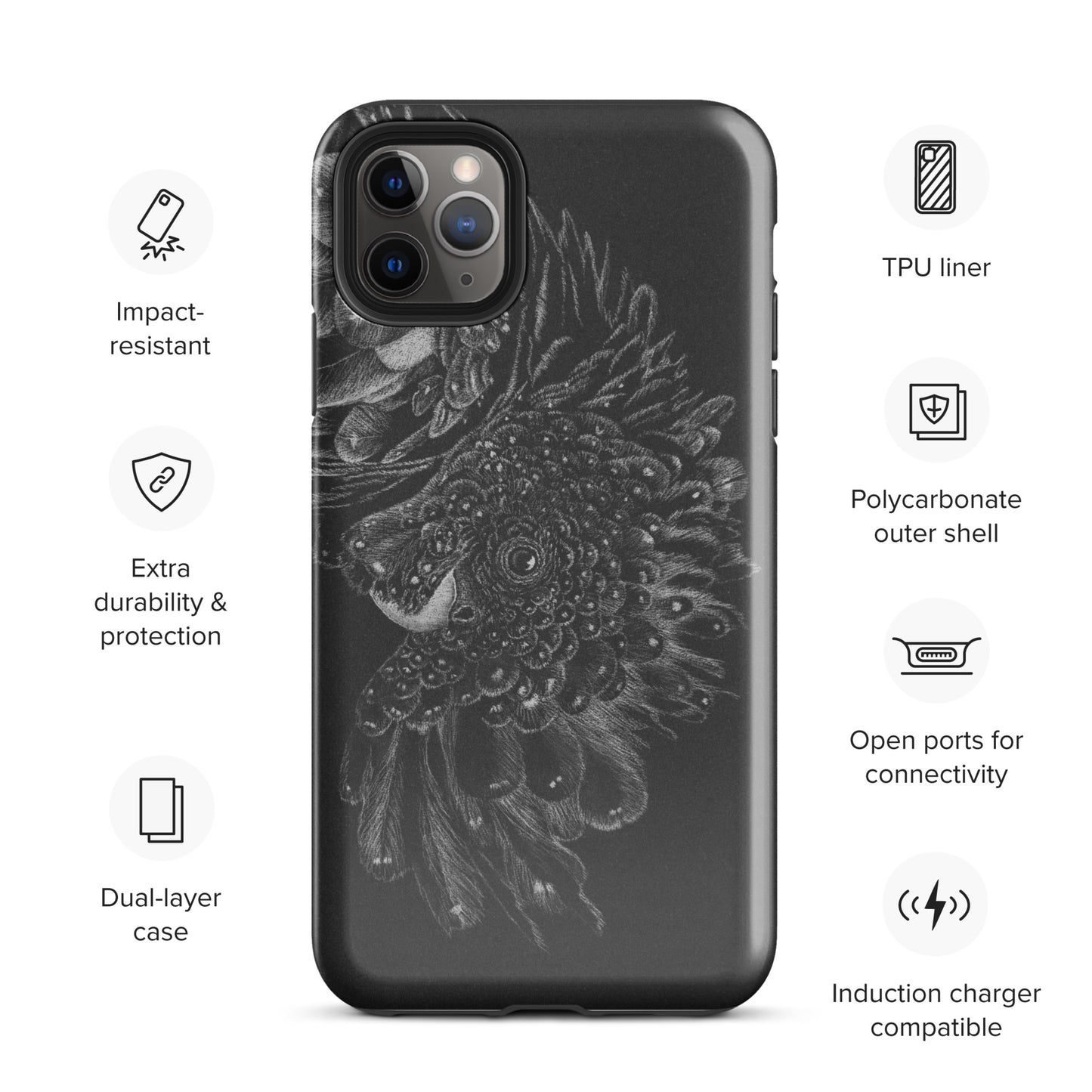 Black ash Tough Case for iPhone®