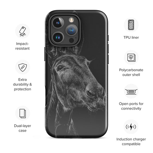 phone case with donkey fine art print