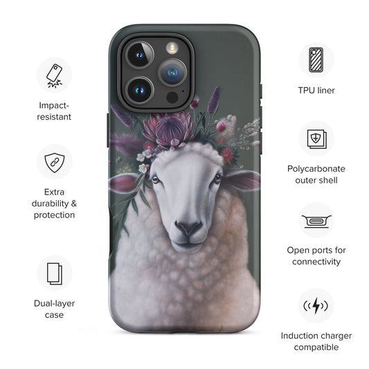 phone case with sheep fine art print