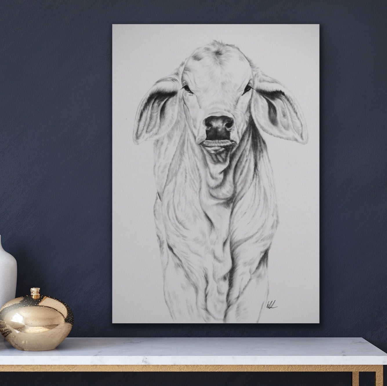 all wrinkles stretched canvas print hanging on wall