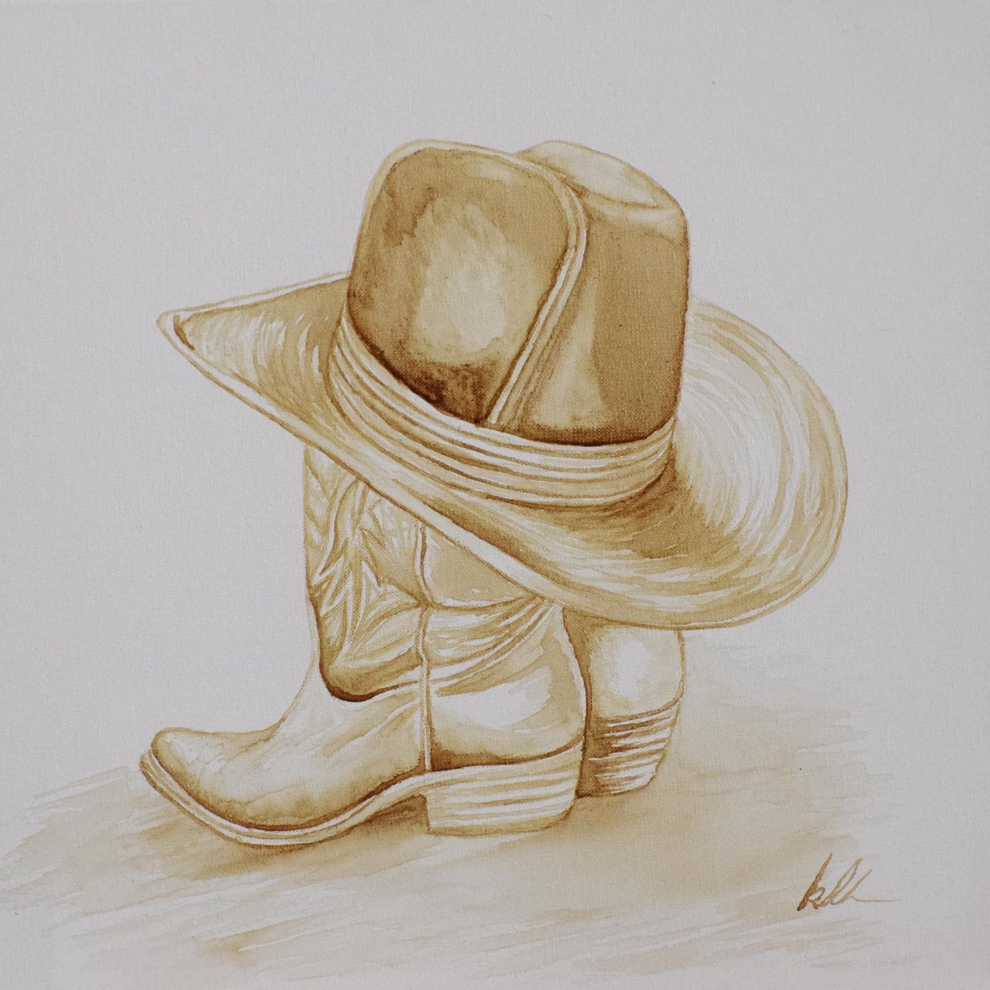 cowboy boots and hat fine art print