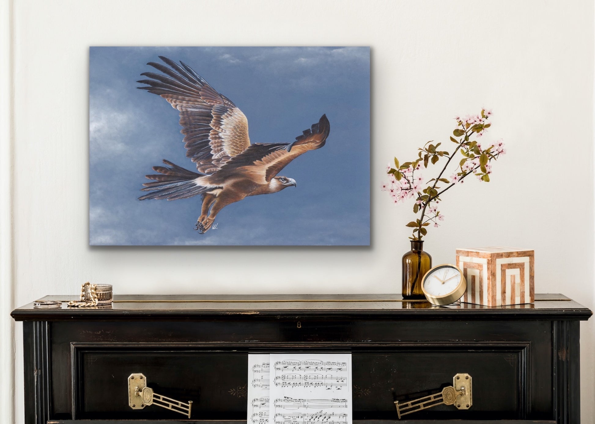 king of the sky stretched canvas print hanging on wall