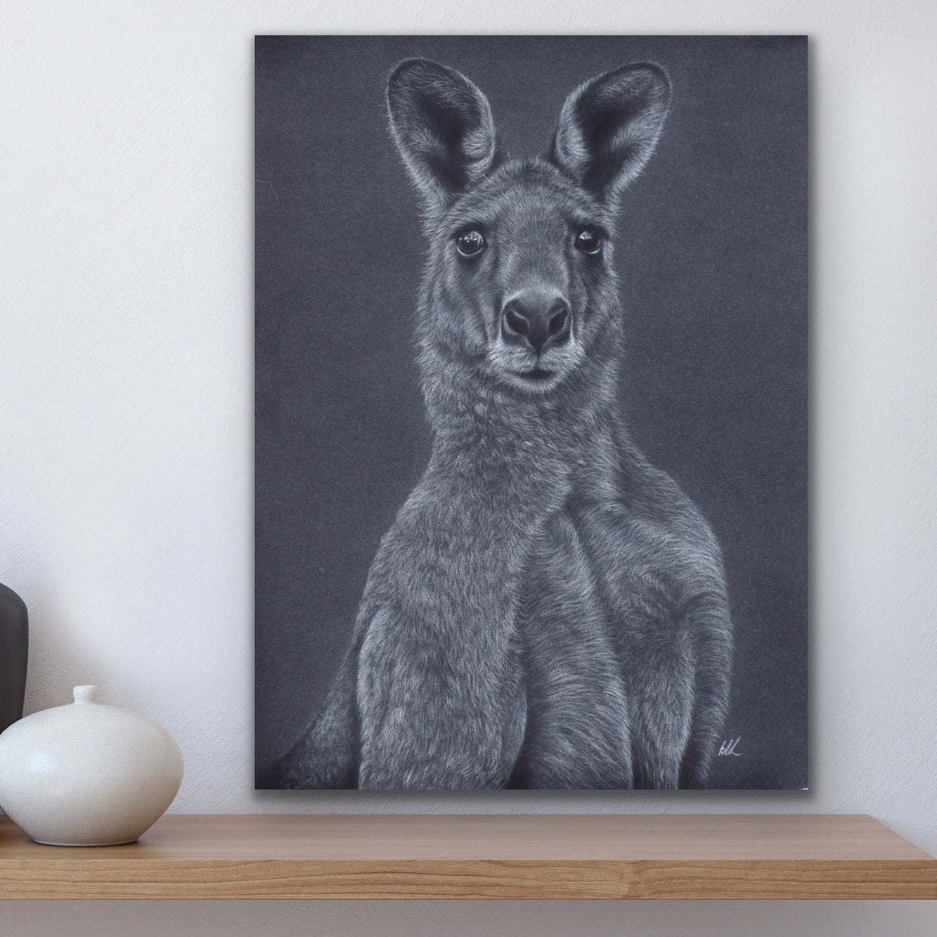 skip stretched canvas print on wall