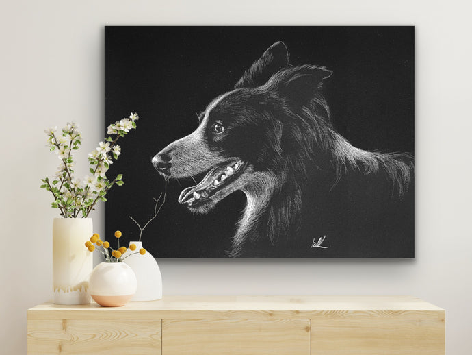 Man’s best friend stretched canvas print