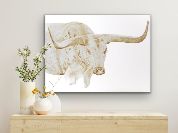 Texas long latte stretched canvas print