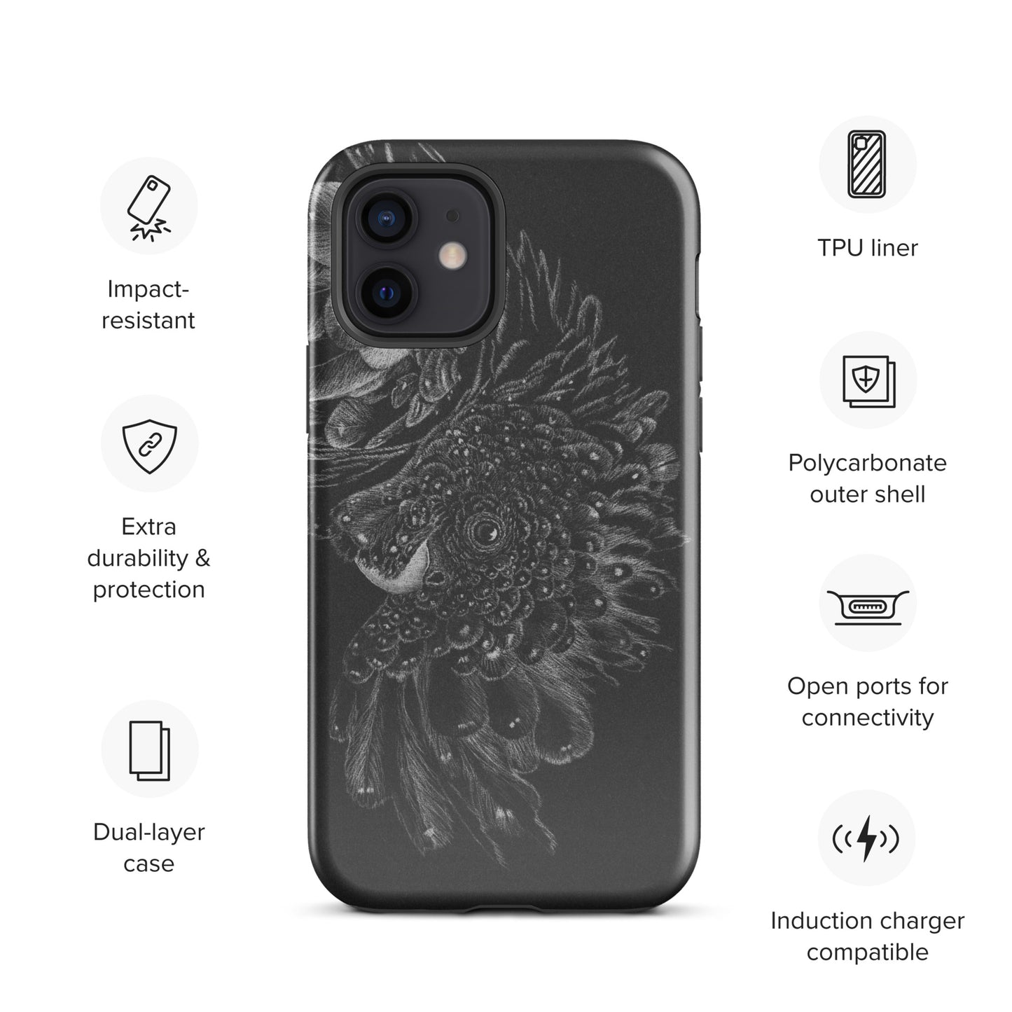 Black ash Tough Case for iPhone®