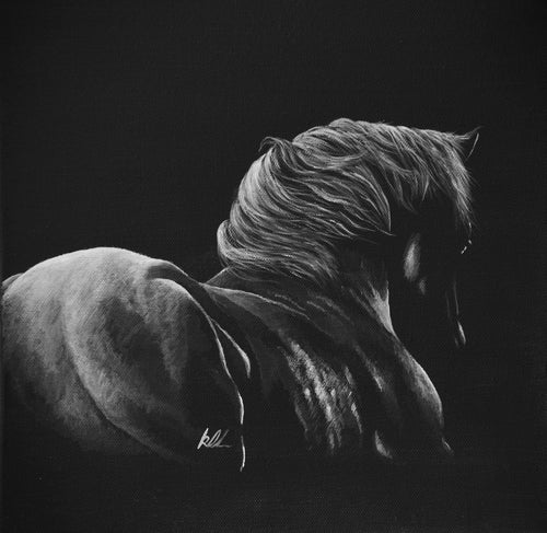 Ghost horse 1 poly fibre print (square dimensions)