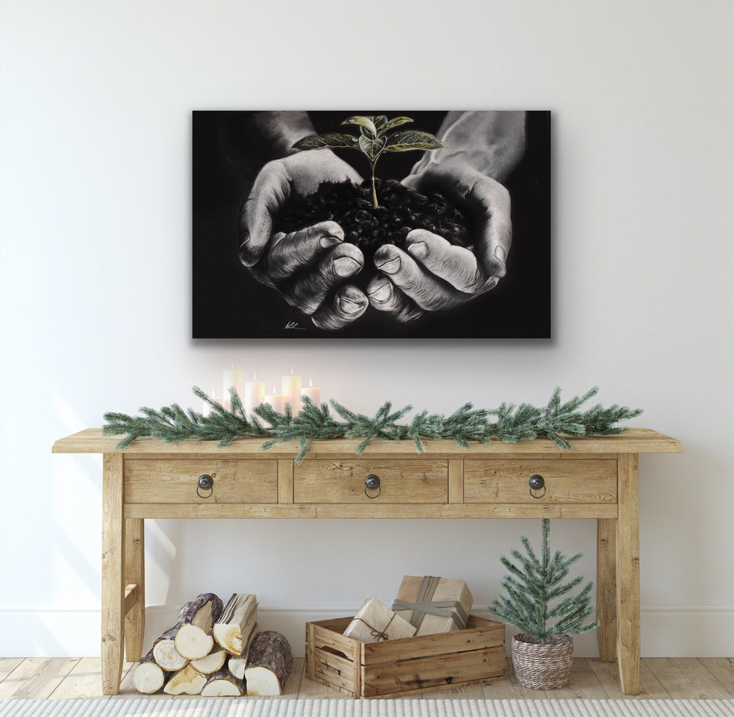 Nurture stretched canvas print